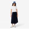 LACOSTE Women's Long Pleated Skirt JF1402 00 166 Blue