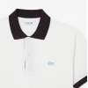 LACOSTE Ανδρικό Contrast Rib Polo Κανονική Γραμμή PH2017 00 1Ι9 Λευκό Καφέ