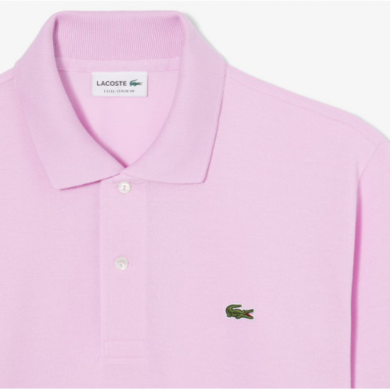 LACOSTE Ανδρική Βαμβακερή Polo Pique Μπλούζα Κανονική Γραμμή L.12.12 00 Z4H Ροζ