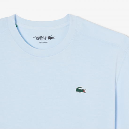 LACOSTE Ανδρική Βαμβακερή T-Shirt Μπλούζα Ultra Dry Sport Κανονική Γραμμή TH7618 00 T01 Γαλάζιο