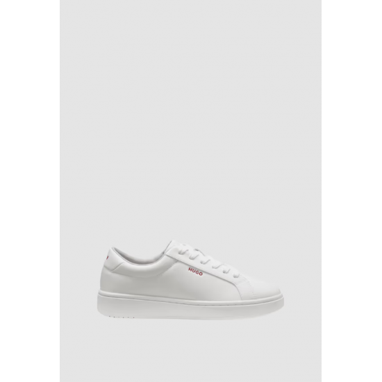HUGO Ανδρικά Δερμάτινα Παπούτσια Sneakers Neston_tenn-pu 50563566 100 Λευκά