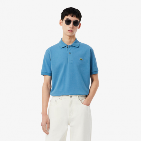 LACOSTE Ανδρική Βαμβακερή Polo Pique Μπλούζα Κανονική Γραμμή L.12.12 00 JBK Γαλάζιο