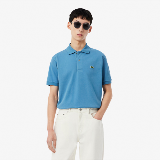 LACOSTE Ανδρική Βαμβακερή Polo Pique Μπλούζα Κανονική Γραμμή L.12.12 00 JBK Γαλάζιο