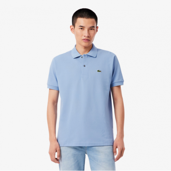 LACOSTE Ανδρική Βαμβακερή Polo Pique Μπλούζα Κανονική Γραμμή L.12.12 00 AEY Γαλάζιο