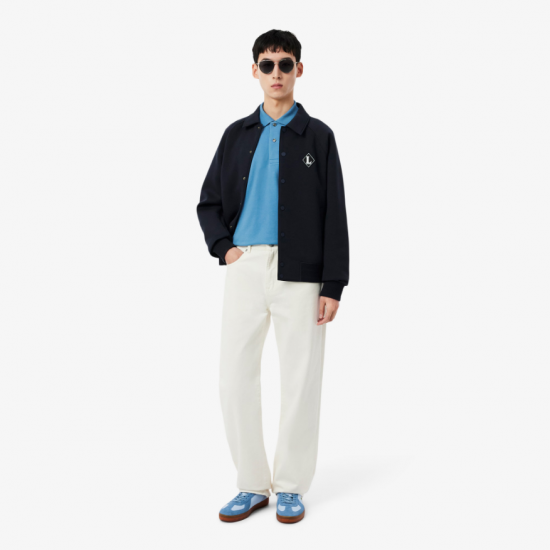 LACOSTE Ανδρική Βαμβακερή Polo Pique Μπλούζα Κανονική Γραμμή L.12.12 00 JBK Γαλάζιο
