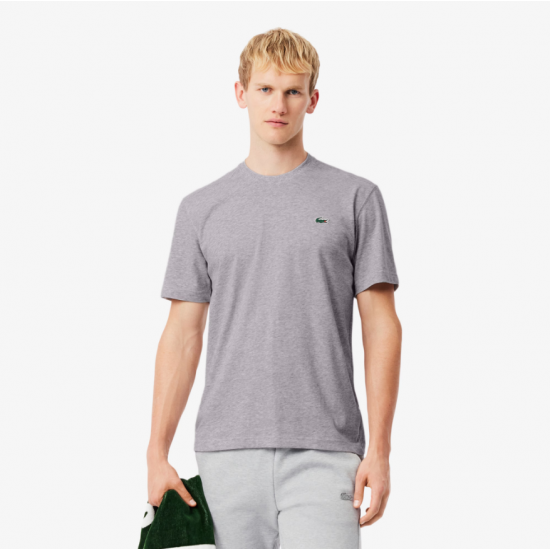 LACOSTE Ανδρική Βαμβακερή T-Shirt Μπλούζα Ultra Dry Sport Κανονική Γραμμή TH7618 00 CCA Γκρι