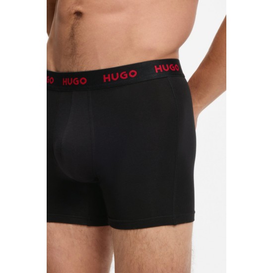 HUGO Ανδρικό Πακέτο Τριών Τεμαχίων Εσώρουχα Boxerbr 50532613 008 Μαύρο