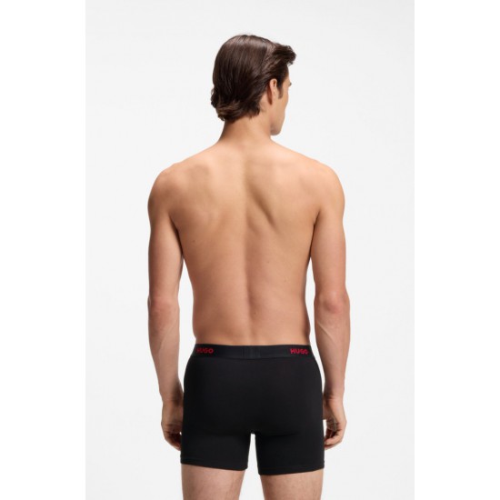 HUGO Ανδρικό Πακέτο Τριών Τεμαχίων Εσώρουχα Boxerbr 50532613 008 Μαύρο