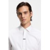 HUGO Ανδρικό Ελαστικό Βαμβακερό Πουκάμισο Valerio Modern Fit 50554768 199 Λευκό
