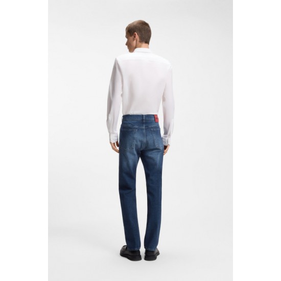 HUGO Ανδρικό Βαμβακερό Παντελόνι Τζιν Hugo 708 Στενή Γραμμή 50556089 422 Μπλε