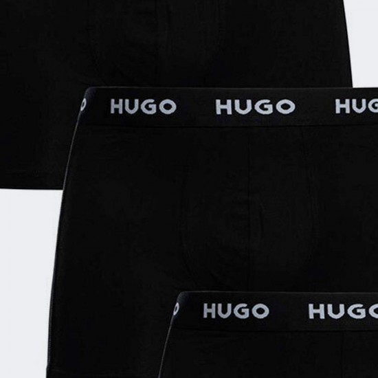 HUGO Ανδρικό Πακέτο Τριών Τεμαχίων Εσώρουχα Boxerbr 50532613 005 Μαύρο