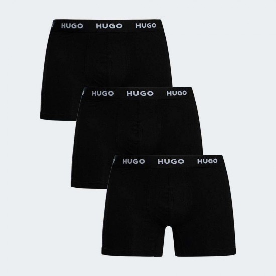 HUGO Ανδρικό Πακέτο Τριών Τεμαχίων Εσώρουχα Boxerbr 50532613 005 Μαύρο