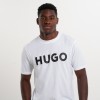 HUGO Ανδρικό Βαμβακερό T-Shirt Dulivio Κανονική Γραμμή 50467556 120 Λευκό