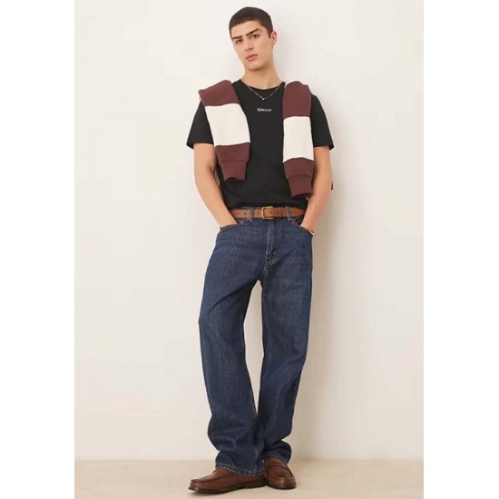 GANT Ανδρικό Βαμβακερό T-Shirt Small Graphic Κανονική Γραμμή 2003405 005 Μαύρο