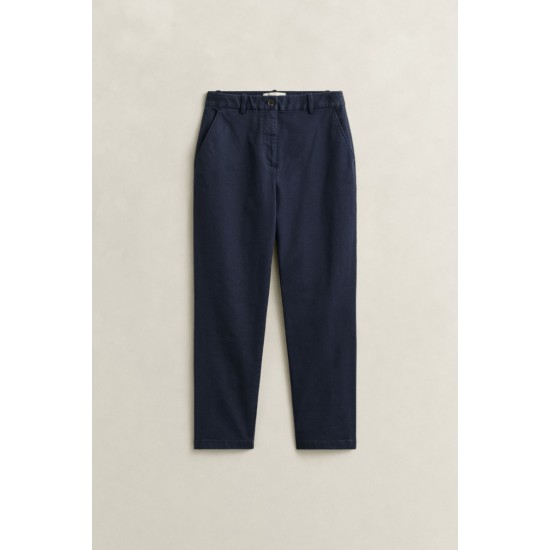 GANT Γυναικείο Βαμβακερό Παντελόνι Chinos Στενή Γραμμή 4150380 433 Σκούρο Μπλε