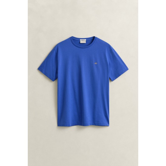 GANT Ανδρικό βαμβακερό Shield T-Shirt Κανονική Γραμμή 2003184 417 Ανοιχτό Μπλε