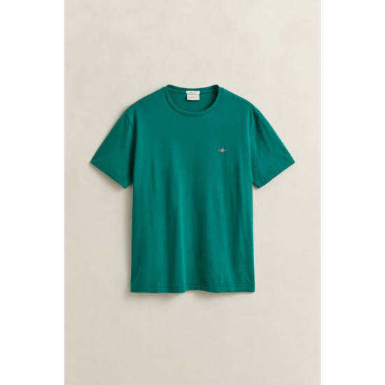 GANT Ανδρικό βαμβακερό Shield T-Shirt Κανονική Γραμμή 2003184 376 Πράσινο