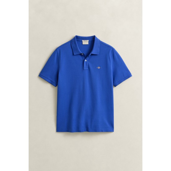 GANT Men's Cotton Regular Fit Shield Piqué Polo Shirt 2210 417 Royal Blue