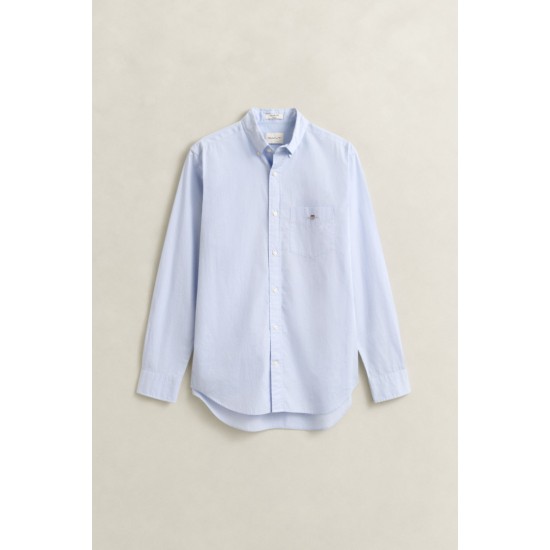 GANT Ανδρικό Βαμβακερό Πουκάμισο Poplin Κανονική Γραμμή 3000100 455 Γαλάζιο