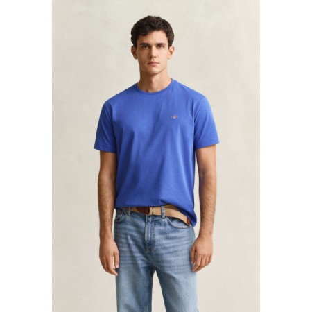 GANT Ανδρικό βαμβακερό Shield T-Shirt Κανονική Γραμμή 2003184 417 Ανοιχτό Μπλε