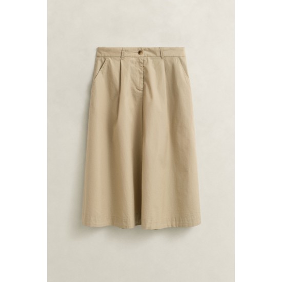 GANT Women's Lightweight Cotton Pleated Chino Skirt 4400224 200 Oat Beige