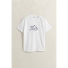 GANT Women's Cotton Regular Fit Graphic Print T-Shirt 4201461 110 White