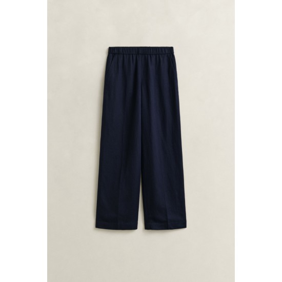 GANT Γυναικείο Παντελόνι Υφή Λινού Pull On Άνετη Γραμμή 4150381 433 Σκούρο Μπλε