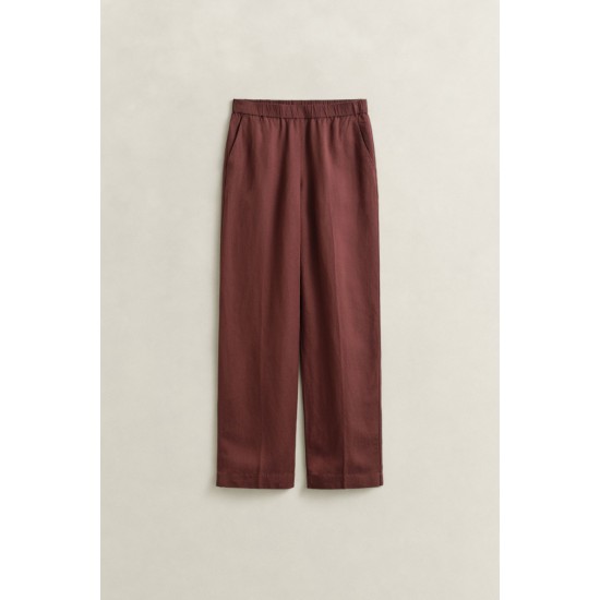 GANT Γυναικείο Παντελόνι Υφή Λινού Pull On Άνετη Γραμμή 4150381 226 Καφέ