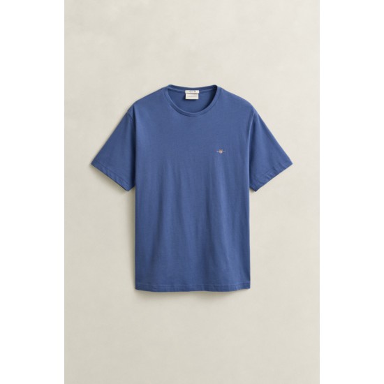 GANT Ανδρικό βαμβακερό Shield T-Shirt Κανονική Γραμμή 2003184 442 Μπλε