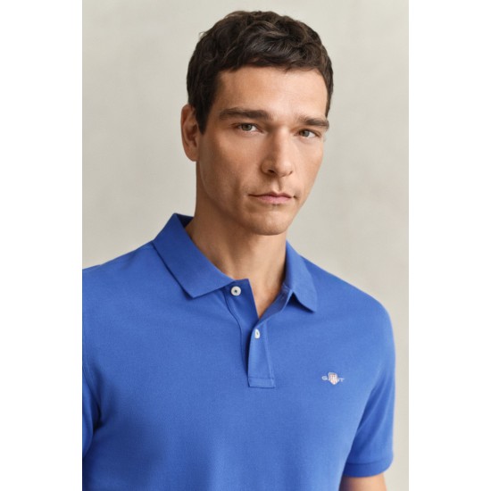 GANT Men's Cotton Regular Fit Shield Piqué Polo Shirt 2210 417 Royal Blue