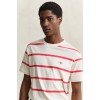 GANT Ανδρικό Βαμβακερό Ριγέ T-Shirt Κανονική Γραμμή 2003398 119 Κρεμ