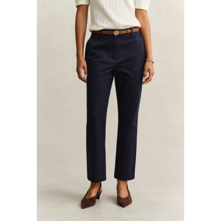 GANT Γυναικείο Βαμβακερό Παντελόνι Chinos Στενή Γραμμή 4150380 433 Σκούρο Μπλε