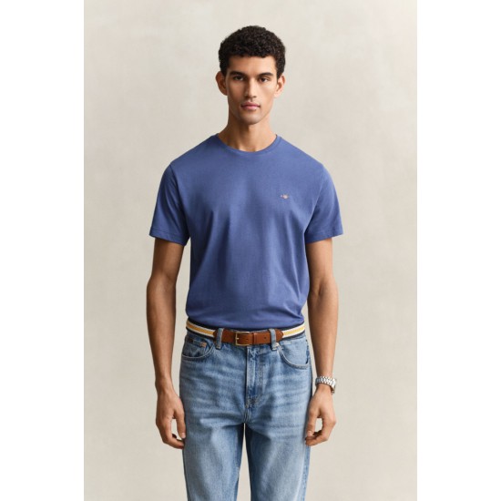 GANT Ανδρικό βαμβακερό Shield T-Shirt Κανονική Γραμμή 2003184 442 Μπλε