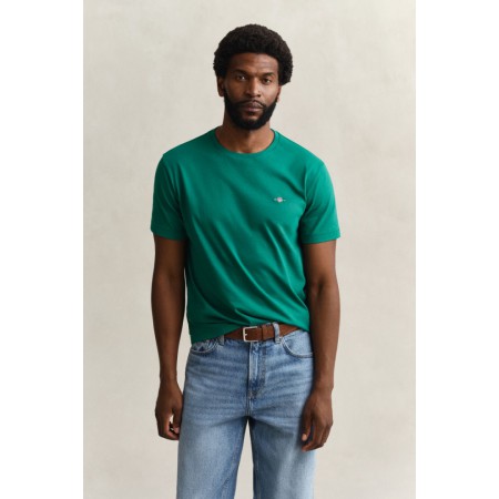 GANT Ανδρικό βαμβακερό Shield T-Shirt Κανονική Γραμμή 2003184 376 Πράσινο