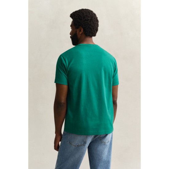GANT Ανδρικό βαμβακερό Shield T-Shirt Κανονική Γραμμή 2003184 376 Πράσινο