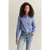 GANT Women's Cotton Silk Regular Fit Printed Shirt 4300624 424 Palace Blue