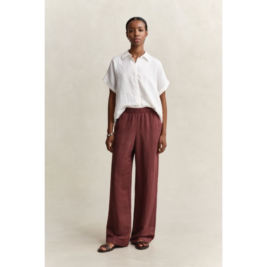 GANT Γυναικείο Παντελόνι Υφή Λινού Pull On Άνετη Γραμμή 4150381 226 Καφέ