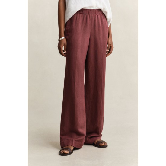 GANT Γυναικείο Παντελόνι Υφή Λινού Pull On Άνετη Γραμμή 4150381 226 Καφέ