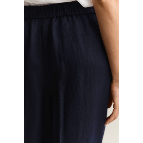 GANT Γυναικείο Παντελόνι Υφή Λινού Pull On Άνετη Γραμμή 4150381 433 Σκούρο Μπλε