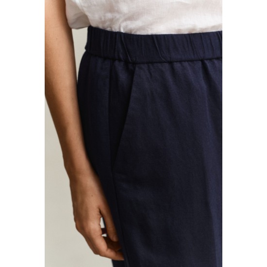 GANT Γυναικείο Παντελόνι Υφή Λινού Pull On Άνετη Γραμμή 4150381 433 Σκούρο Μπλε