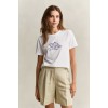 GANT Women's Cotton Regular Fit Graphic Print T-Shirt 4201461 110 White