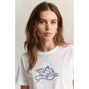 GANT Women's Cotton Regular Fit Graphic Print T-Shirt 4201461 110 White