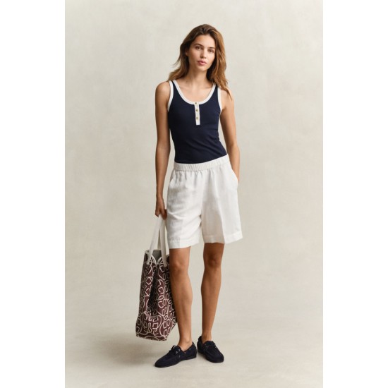 GANT Γυναικεία Αμάνικη Μπλούζα Contrast Color Ribbed Στενή Γραμμή 4201341 433 Σκούρο Μπλε