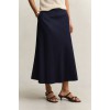 GANT Women's Relaxed Fit Flared Linen Blend Skirt 4400231 433 Evening Blue