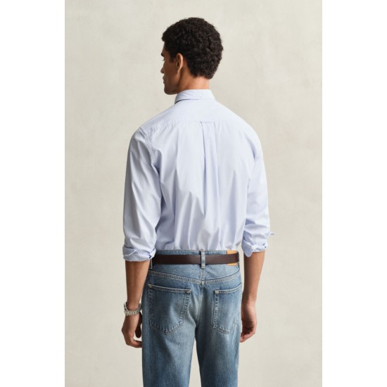 GANT Ανδρικό Βαμβακερό Πουκάμισο Poplin Κανονική Γραμμή 3000100 455 Γαλάζιο