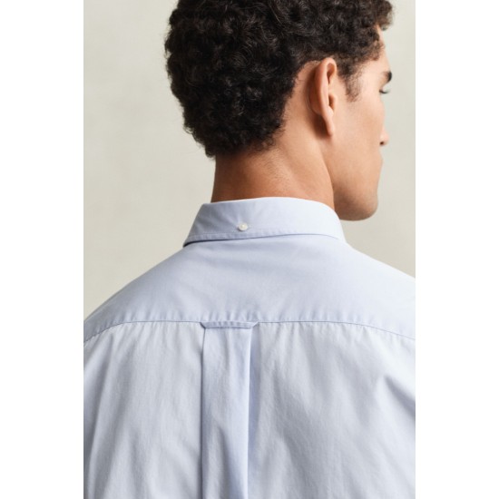 GANT Ανδρικό Βαμβακερό Πουκάμισο Poplin Κανονική Γραμμή 3000100 455 Γαλάζιο