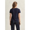 GANT Women's Cotton Regular Fit Shield V-Neck T-Shirt 4200750 433 Evening Blue