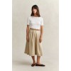 GANT Women's Lightweight Cotton Pleated Chino Skirt 4400224 200 Oat Beige