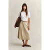 GANT Women's Lightweight Cotton Pleated Chino Skirt 4400224 200 Oat Beige